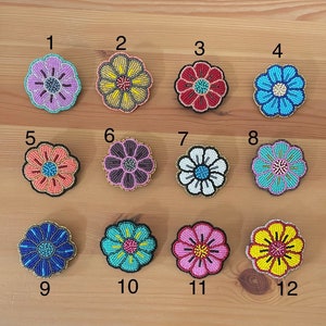 Beaded Flower Hair Barrette Clip Boho Mexican Hair Accessory Chaquira Beads Gift Women Teens Girls image 3