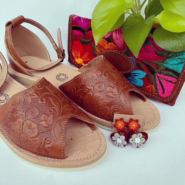 Huaraches Genuine Leather Sandals Flats Women Teens Shoes Handmade Mexican Authentic Leather Shoes