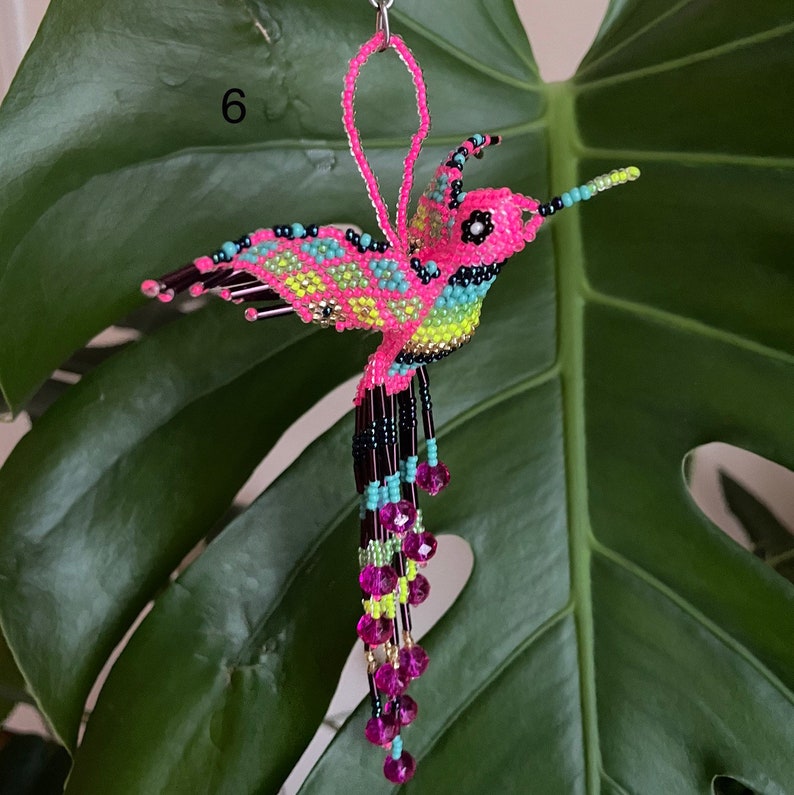 Beaded Hummingbird Keychains Zipper Charms Hanging Decor Etsy