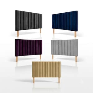 24" Manhattan Plush Velvet Upholstered Headboard, Luxury Padded Divan Bed Backboard, Soft Panel Bedroom Headboard Furniture