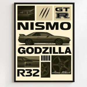 Nissan Skyline GT-R R32 Nismo – JDM Japan Street – Premium Print – Automotive Wall Art – Classic Japanese Car Poster – Petrolhead Gift