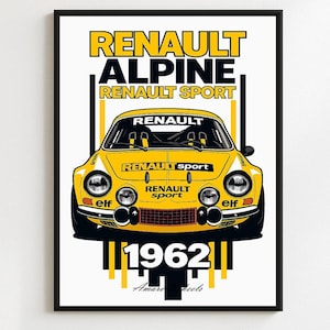 Renault Alpine A110 - Renault Sport Rally/Rallye - Premium Print, Automotive Wall Art, Old/Classic/Vintage Car Poster, Illustrations