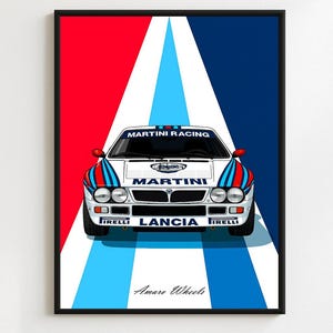 Lancia 037 - Martini Racing Rally/Rallye - Premium Print, Automotive Wall Art, Old/Classic/Vintage Car Poster, Illustrations