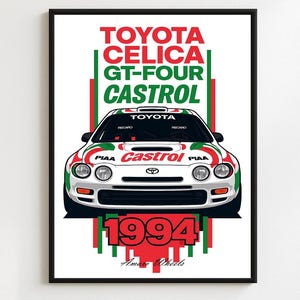Toyota Celica GT-Four ST205 - Castrol Rally/Rallye- Premium Print, Automotive Wall Art, Old/Classic/Vintage Car Poster, Illustrations