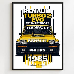 Renault 5 Turbo 2 Evo - Renault Sport Rally/Rallye - Premium Print, Automotive Wall Art, Old/Classic/Vintage Car Poster, Illustrations