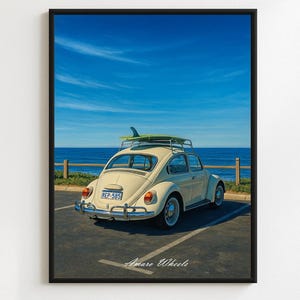 Volkswagen Beetle Nº3 Poster – Vintage Classic Car Wall Art – Retro VW Carocha Print – Iconic Automotive Illustration