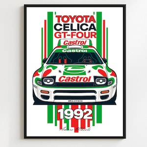 Toyota Celica GT-Four ST185 - Castrol Rally/Rallye- Premium Print, Automotive Wall Art, Old/Classic/Vintage Car Poster, Illustrations