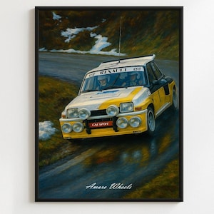 RENAUL 5Turbo 2 N°3 Sammlung Gruppe B Poster - Klassisches Sammlungsauto Wandkunst - Vintage Motorsport Druck - Kultige Gruppe B Rennsport-Illustration