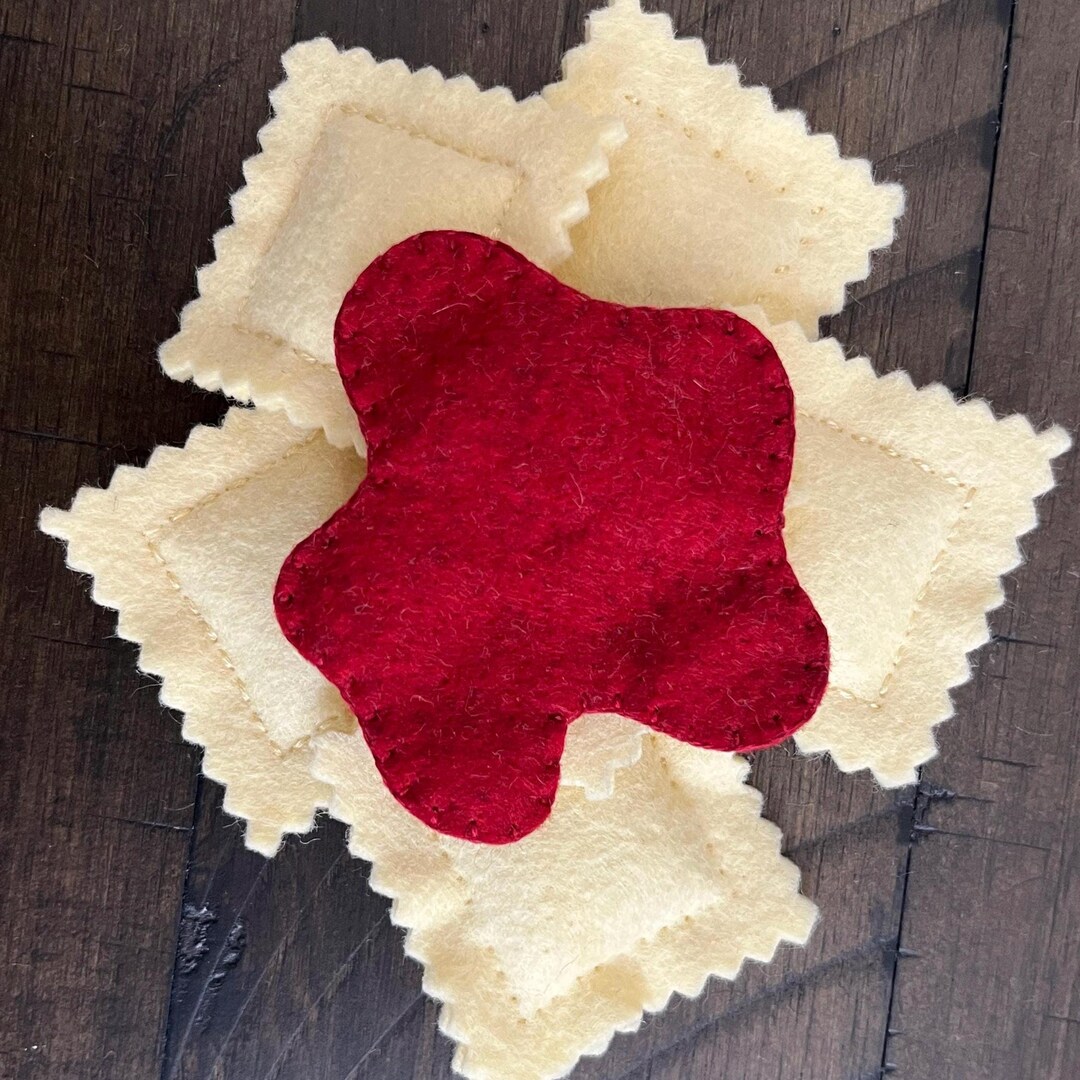 Handsewn Wool Felt Ravioli and Sauce - Etsy