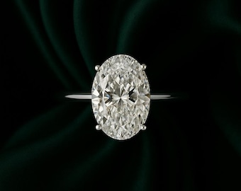 4.52 Carat Oval Lab Grown Diamond Solitaire Ring | E VS1, IGI Certified