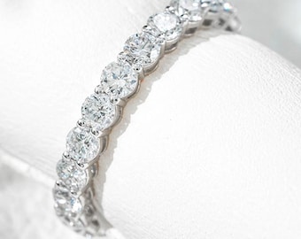 Eternity Ring White Gold 10K – 1.45ct Lab Grown Diamonds | IGI Certified | Luxury Wedding Band | Minimalist Diamond Ring