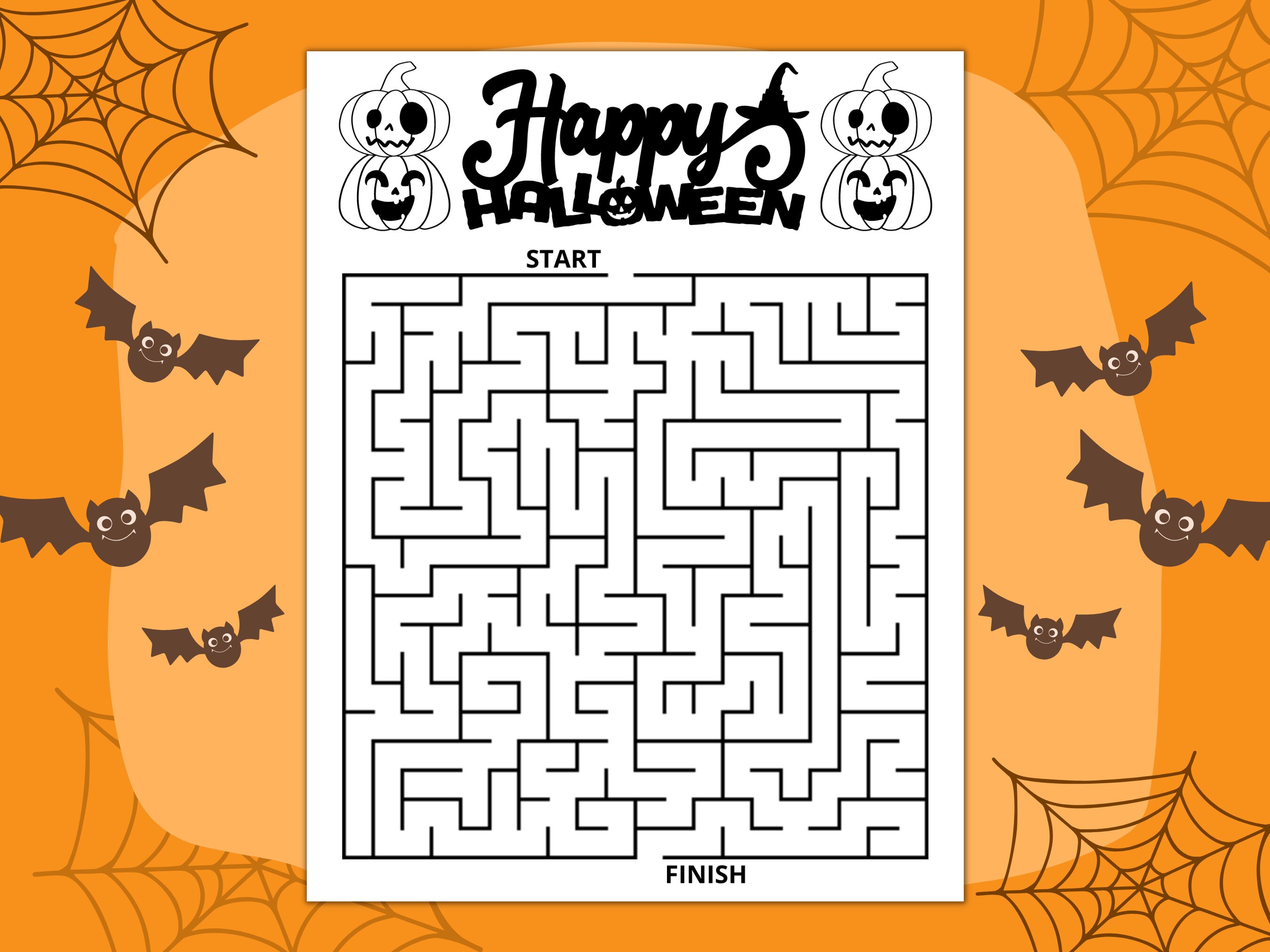Free Ghostly Paths Maze For Kids - Halloween Puzzle - View #7