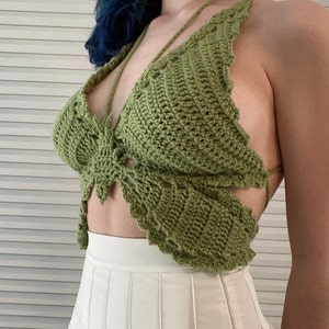 Customizable Crochet Butterfly Top | Handmade Boho Chic Women’s Shirt, Adjustable Summer Top, Unique Crochet Fashion