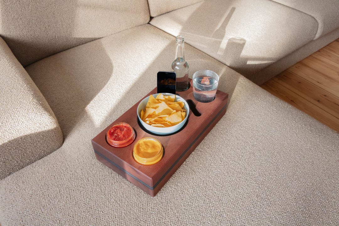 Snack Butler black Nature Mahogany mahogany, Couch Butler, Sofa Butler ...