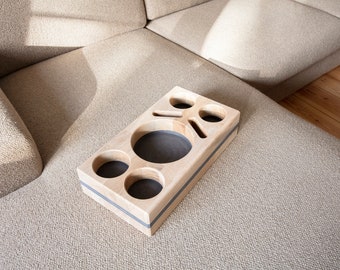 Snack butler »BLACK NATURE« Oak (oak), couch butler, sofa butler, sofa tray