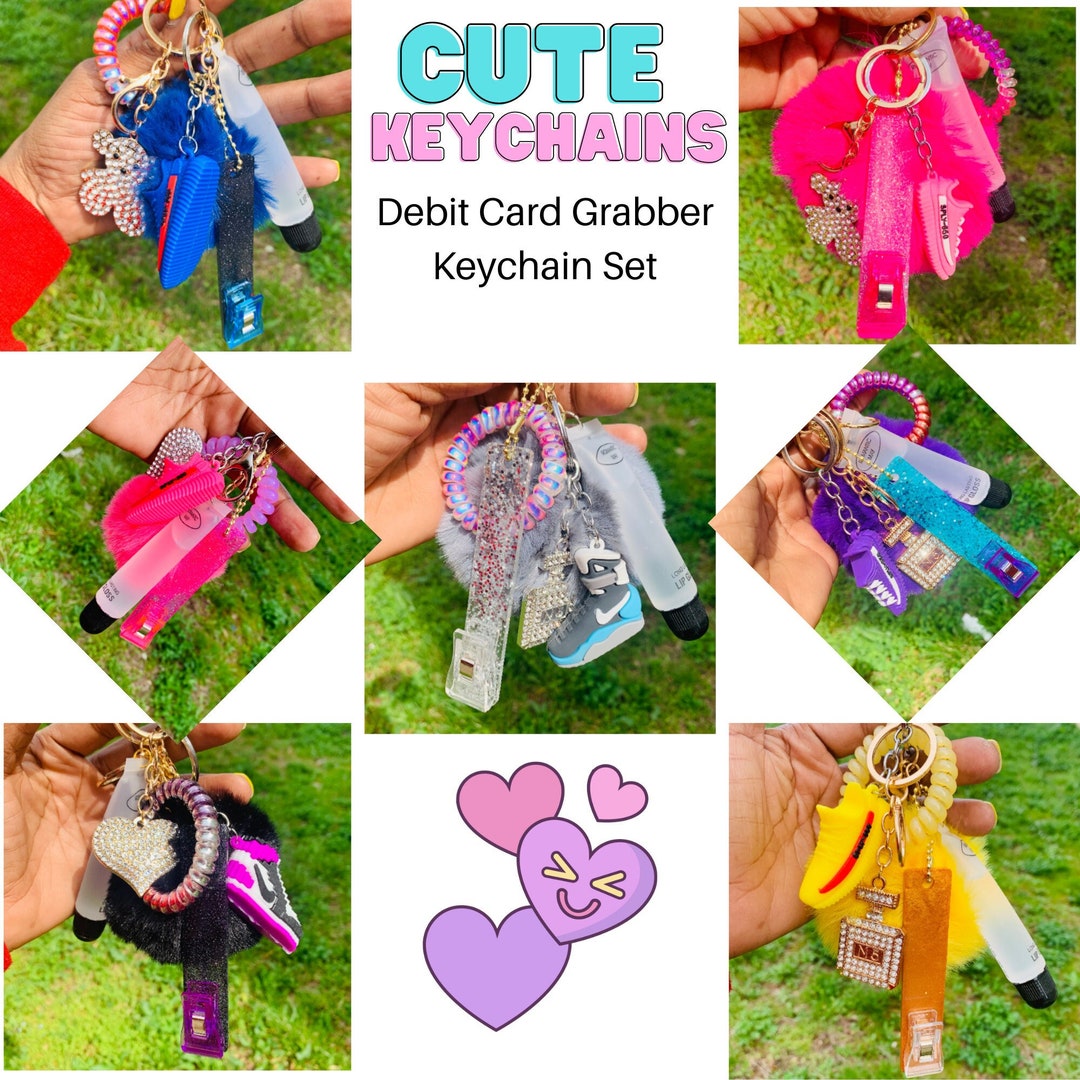 Cute Keychains for Car Keys Credit Card Holder Debit Card Etsy