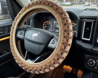 Crochet Steering Wheel Cover Pattern | Granny Stripe | Easy Beginner | PDF Instant Download | Car Accessories Crochet Pattern
