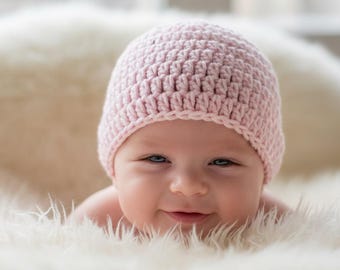 Preemie & Newborn Beanie Crochet Pattern PDF (0–3 Months) Baby Hat Photo Prop, DIY Baby Clothes, Easy Gift Idea