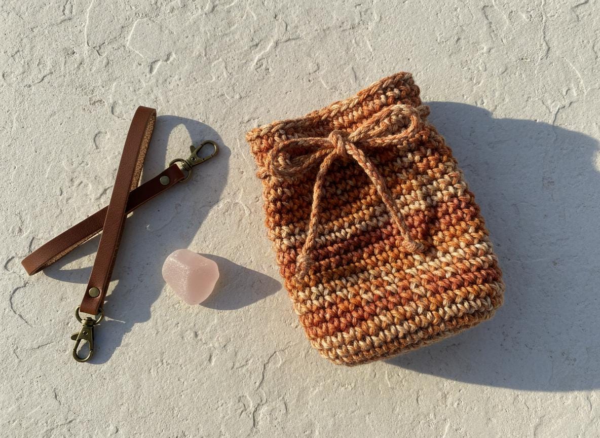 Mini Crochet Drawstring Bag Pattern PDF | Beginner Friendly Mesh Bag ...