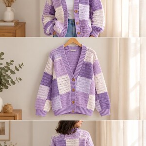 Patroon gehaakt patchwork vest