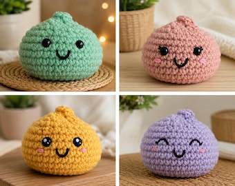 Crochet Dumpling Pattern, Cute Kawaii Plush PDF, Amigurumi Crochet Pattern, Beginner Friendly