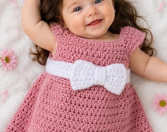 Crochet Baby Dress Pattern PDF, Easy Crochet Girl Dress, Baby Girl Crochet Pattern, Summer Dress Pattern
