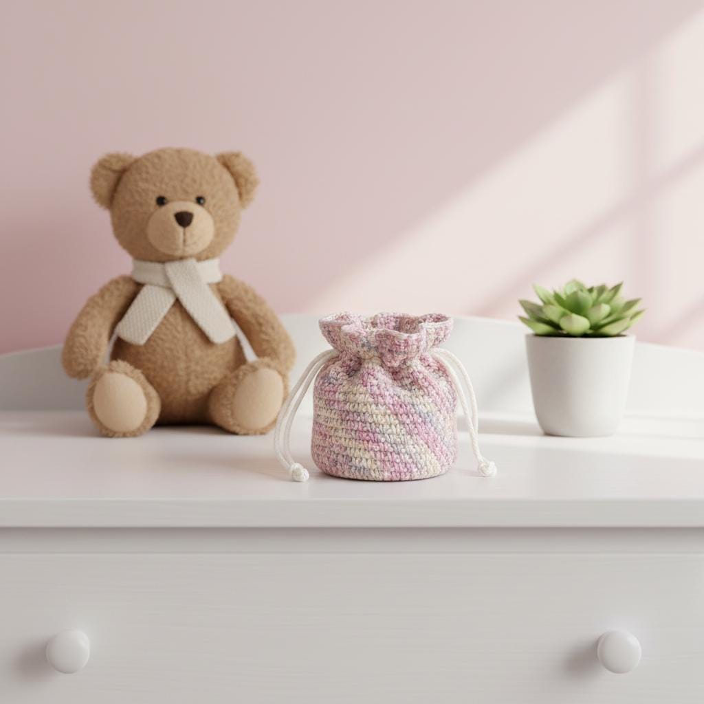 Mini Crochet Drawstring Bag Pattern PDF | Beginner Friendly Mesh Bag ...