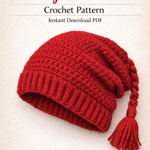 Melt the ICE Hat Crochet Pattern pdf | Beginner Friendly Long Tail Beanie PDF | Slouchy Winter Hat Tutorialred hat of resistance crochet