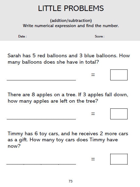 Math Workbook worksheets Printable : Grade 1 2 - Etsy