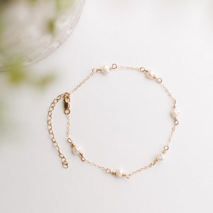 Pearl Bracelet, Freshwater Pearl Bracelet, Wedding Bracelet, Wedding Jewelry, Jewelry Set for Bride, Gold Pearl Bracelet, Handwrapped Pearls