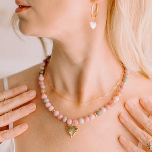 Gemstone Beaded Necklace, Gemstone Necklace, Choker Beaded Necklace, Chunky Gemstone Necklace, Layering Necklace, Jewelry Gift