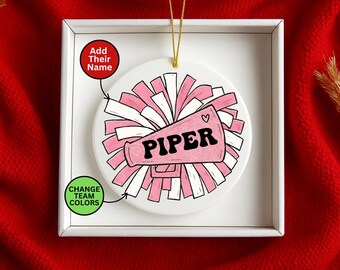Personalized Cheer Ornament – Cheerleader Christmas Gift, Custom Name