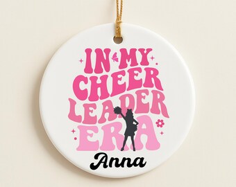 Cheer Cheerleader Ornament Christmas Personalized custom name gift for tree Sport Decor High school Teen In my Cheer Era Team Varsity