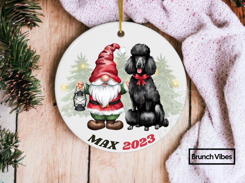 Poodle Ornament Christmas Gift Personalized Dog New Owner Custom First