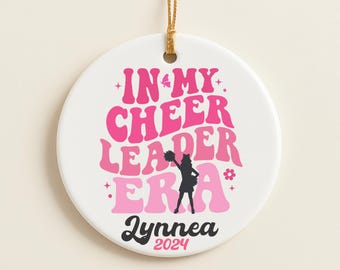 Cheer Cheerleader Ornament Christmas Personalized custom name gift for tree Sport Decor High school Teen In my Cheer Era Team Varsity