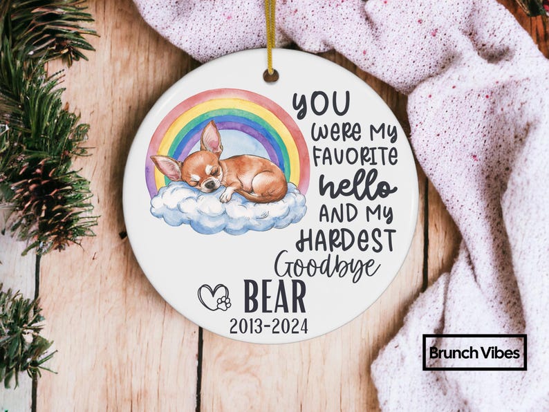 Chihuahua Memorial Ornament Christmas Gift Personalized Owner Custom