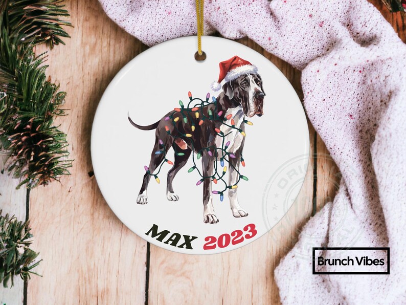 Great Dane Ornament Christmas Gift Personalized Dog New Owner Custom