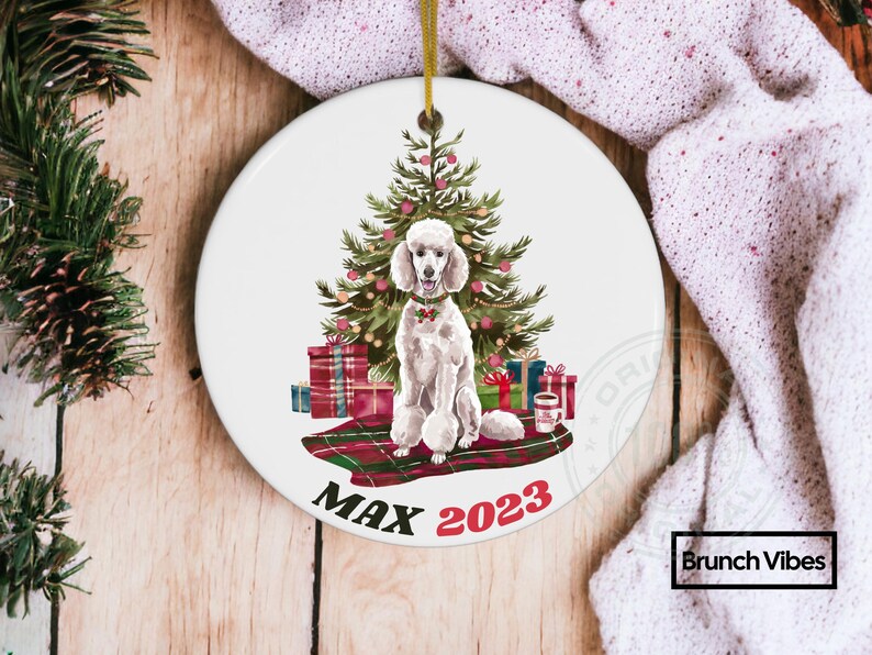Poodle Ornament Christmas Gift Personalized Dog New Owner Custom First