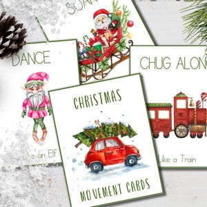 WEIHNACHTSKARTEN, Beruhigungsaktivität, Kinderbewegung, Montessori Karteikarten, Fitness für Kinder, homeschool druckbare