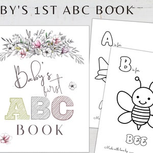 Baby&#39;s First ABC Book, Printable ABC Book, Baby&#39;s First Alphabet Book, DIY abc Book, My First abc book, Baby Shower