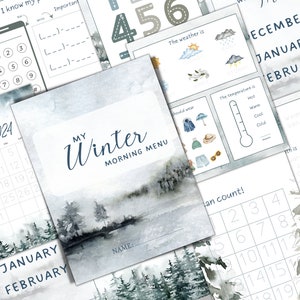 WINTER MORNING MENU, Homeschool Printables, Instant Download