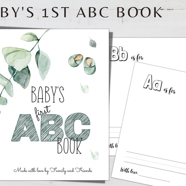 Baby's First ABC Book, Printable ABC Book, Baby's First Alphabet Book, DIY abc Book, My First abc book, Baby Shower