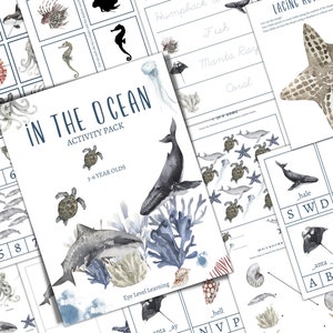OCEAN Tiere Pre-K und K Aktivitätspaket, Homeschool, Digital, INSTANT DOWNLOAD