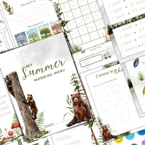 SOMMERMORGEN MENÜ, Homeschool Printables, Sofort Download