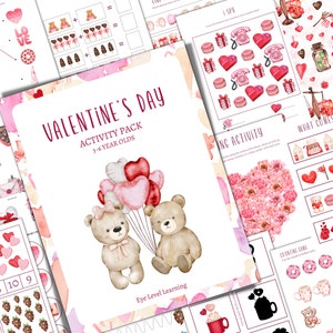 Paquete de actividades de San Valentín para preescolar y jardín de infantes, educación en casa, digital, descarga instantánea
