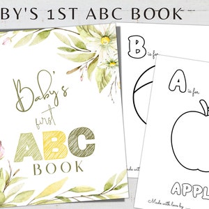 Baby&#39;s First ABC Book, Printable ABC Book, Baby&#39;s First Alphabet Book, DIY abc Book, My First abc book, Baby Shower