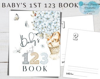 Baby's First 123 Book, Printable 123 Book, Baby's First Numbers Book, DIY 123 Book, My First 123 book, Baby Shower