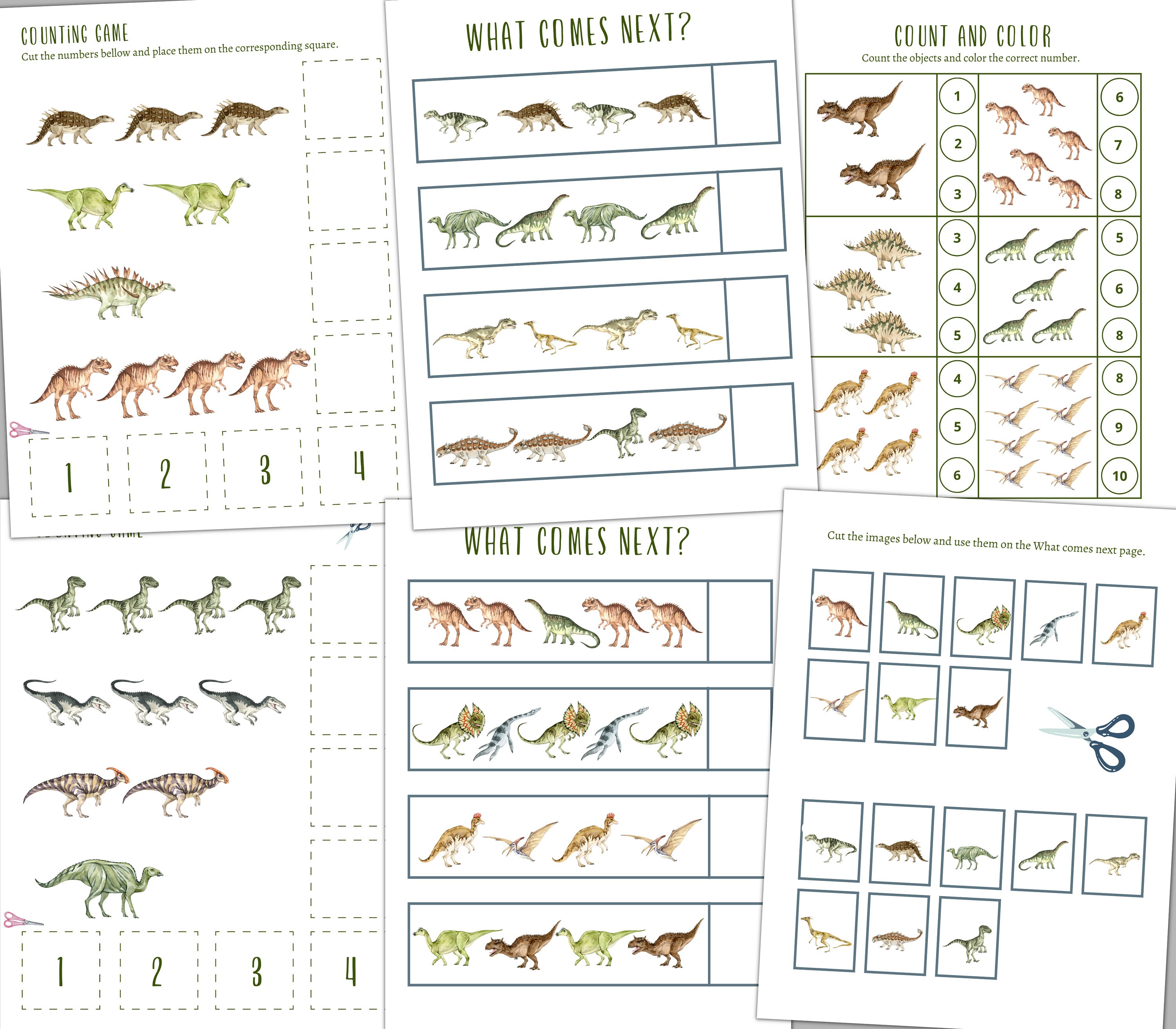 DINOSAUR Pre-k and K Activity Pack, Homeschool, Digital, Instant ...