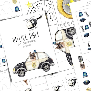 UNITÉ DE POLICE Pack d'activités pour la maternelle et la maternelle, École à la maison, numérique, TÉLÉCHARGEMENT instantané
