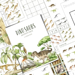 DINOSAURIER Pre-K und K Aktivitäten Paket, Homeschool, Digital, Sofort DOWNLOAD